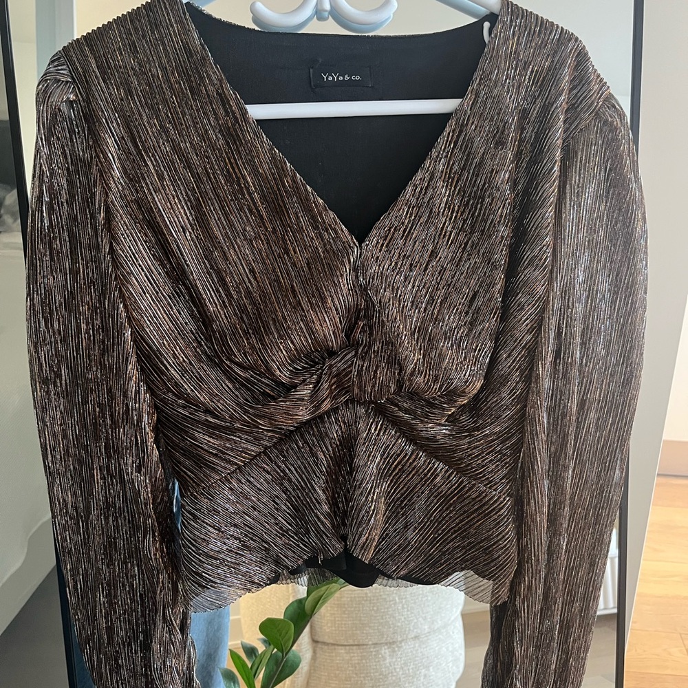Women's Metallic Brown Top